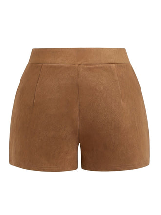 Short à Franges en Daim Vintage Marron Années 60