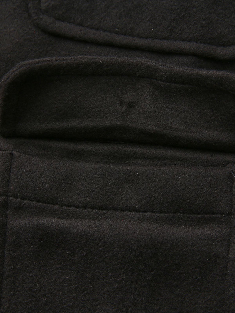 Veste courte noire en fausse laine unie années 1940