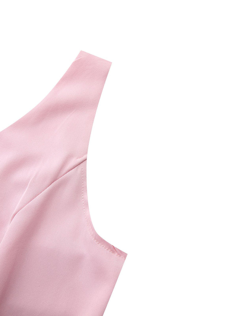 Robe capelet à revers uni des années 1950