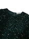 Robe longue à sequins vert foncé manches longues années 40