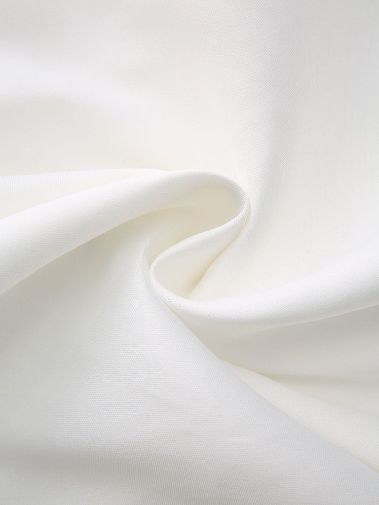 Robe de soirée blanche unie à larges bretelles des années 1950