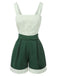 [Prévente] 2PCS Camisole courte à pois verte et short plissé des années 1950