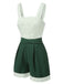 [Prévente] 2PCS Camisole courte à pois verte et short plissé des années 1950