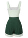 [Prévente] 2PCS Camisole courte à pois verte et short plissé des années 1950