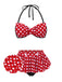 [Prévente] Ensemble bikini et cache-maillot rouge à pois années 1950
