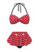 [Prévente] Ensemble bikini et cache-maillot rouge à pois années 1950
