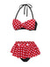 [Prévente] Ensemble bikini et cache-maillot rouge à pois années 1950