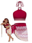 [Prévente] Ensemble bikini style princesse rouge et cache-maillot à franges années 1970