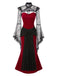 [Prévente] 2PCS Robe bandeau en velours et cape rouge et noire années 1930