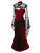 [Prévente] 2PCS Robe bandeau en velours et cape rouge et noire années 1930