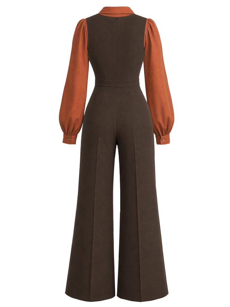 [Prévente] Ensemble 2 pièces : blouse à manches évêque et combinaison à poches années 1930
