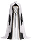 2PCS Robe de costume d'Halloween cour médiévale et châle dos nu années 1980