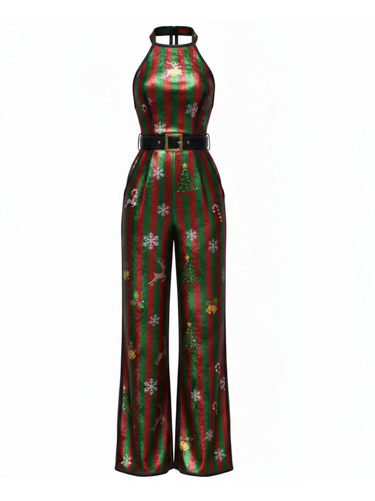 [Prévente] Combinaison rayée de Noël avec ceinture années 1950