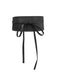 Ceinture large en cuir PU noir vintage avec nœud papillon