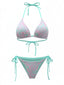 Bikini Triangle Licou Imprimé Cachemire Menthe Années 1980