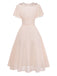 [Prévente] Champagne Dentelle Mousseline Volant Sleeve Robe de Soirée Années 1950 4