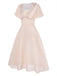 [Prévente] Champagne Dentelle Mousseline Volant Sleeve Robe de Soirée Années 1950 3