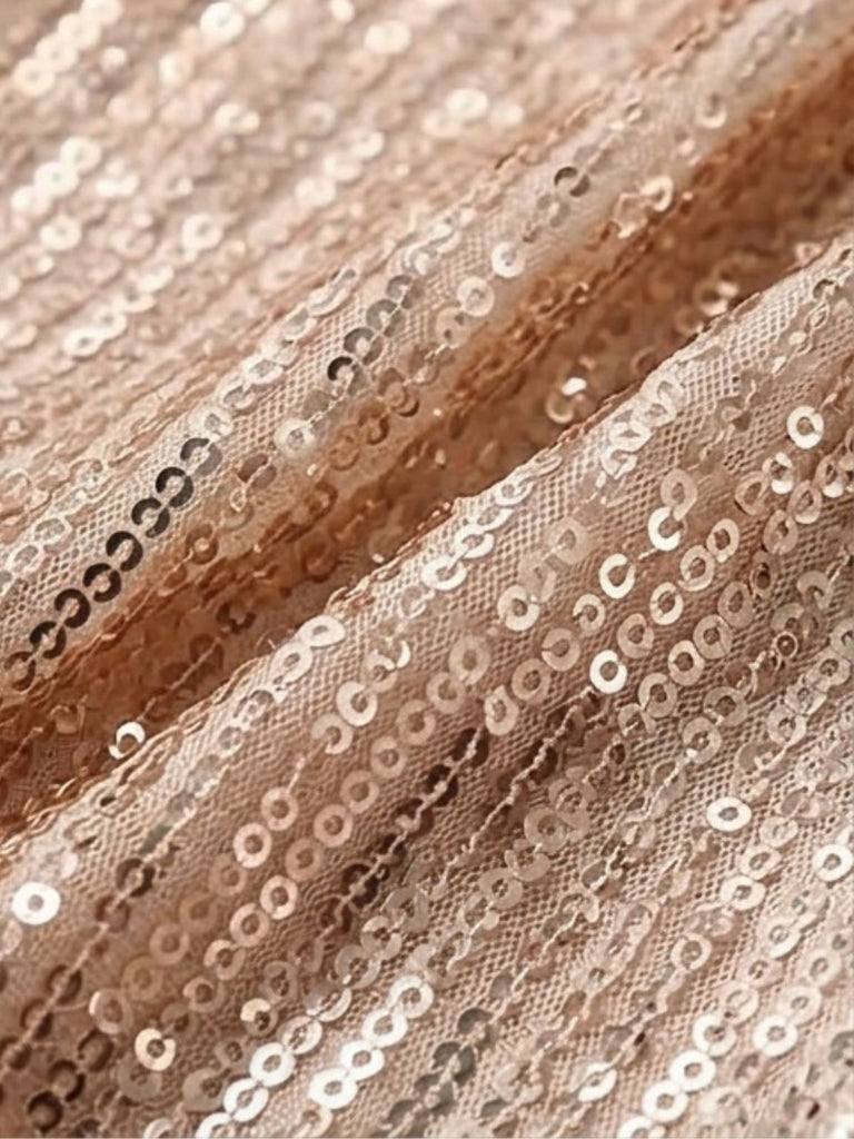 Paillettes Manches Longues Noué Waist Combishort Champagne Années 1980 5
