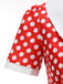 Robe Évasée Col Claudine Bicolore à Pois Années 50
