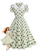 Robe Évasée Col Claudine Bicolore à Pois Années 50