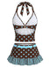 [Prévente] Ensemble Tankini Dos Nu à Pois Rose années 50 3