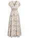 Robe Trapèze Florale à Volants Col Marin années '60 2