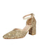 Escarpins glamour à bout pointu de style vintage, ornés de détails à paillettes scintillantes et dotés de talons compensés stables, parfaits pour les occasions spéciales et les fêtes.