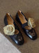 Chaussures Mary Jane Plates en Fausse Peau d'Agneau avec Fleurs 3D Amovibles 5