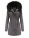 Manteau Années 50 Garnie de Fourrure Synthétique à Boucle