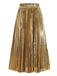 Gold pleated skirt on a white background