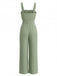 Combinaison à Bretelles Col Carré avec Ceinture Jambes Larges Vert Années 30