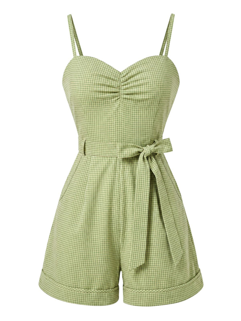 [Prévente] Vichy Bretelles Spaghetti Noué Combishort Années 1940