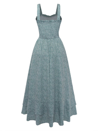 Blue floral dress on a white background