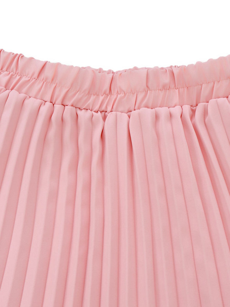 2PCS Ensemble Haut Tricoté et Jupe Maxi Plissée Années 1930