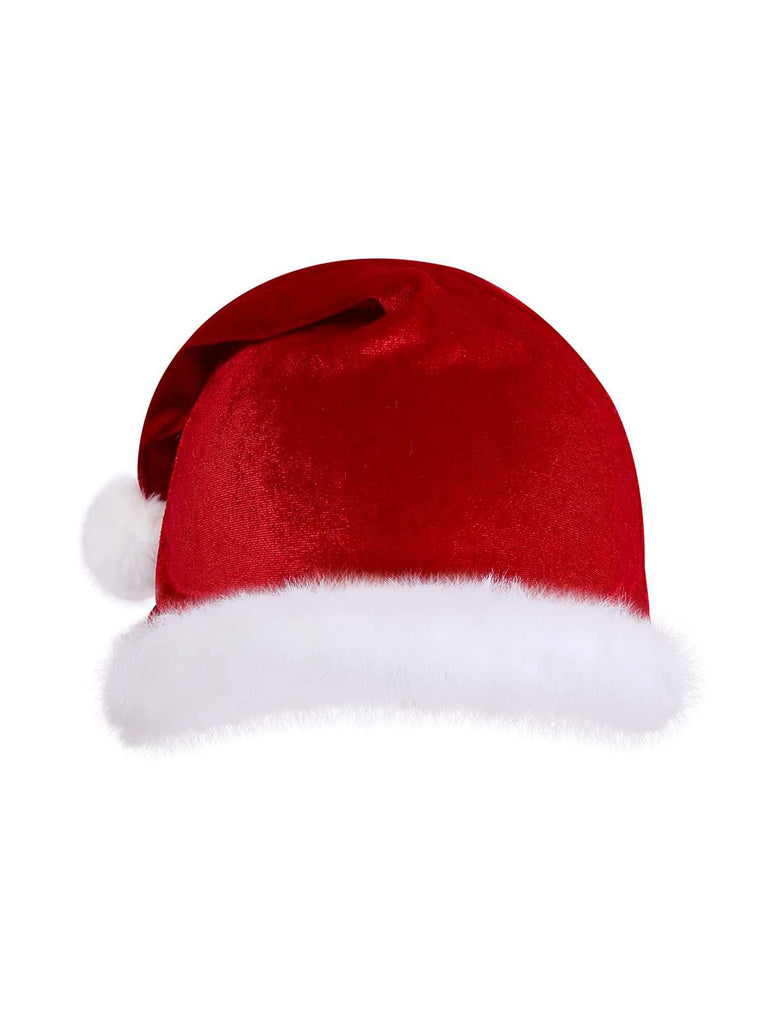 Body de Noël en peluche col en V profond des années 1970 avec chapeau