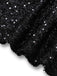 [Prévente] 2PCS robe dos nu à paillettes noires et jupe en maille des années 60
