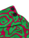 2PCS Haut court et short à boutons verts imprimé abstrait années 1970