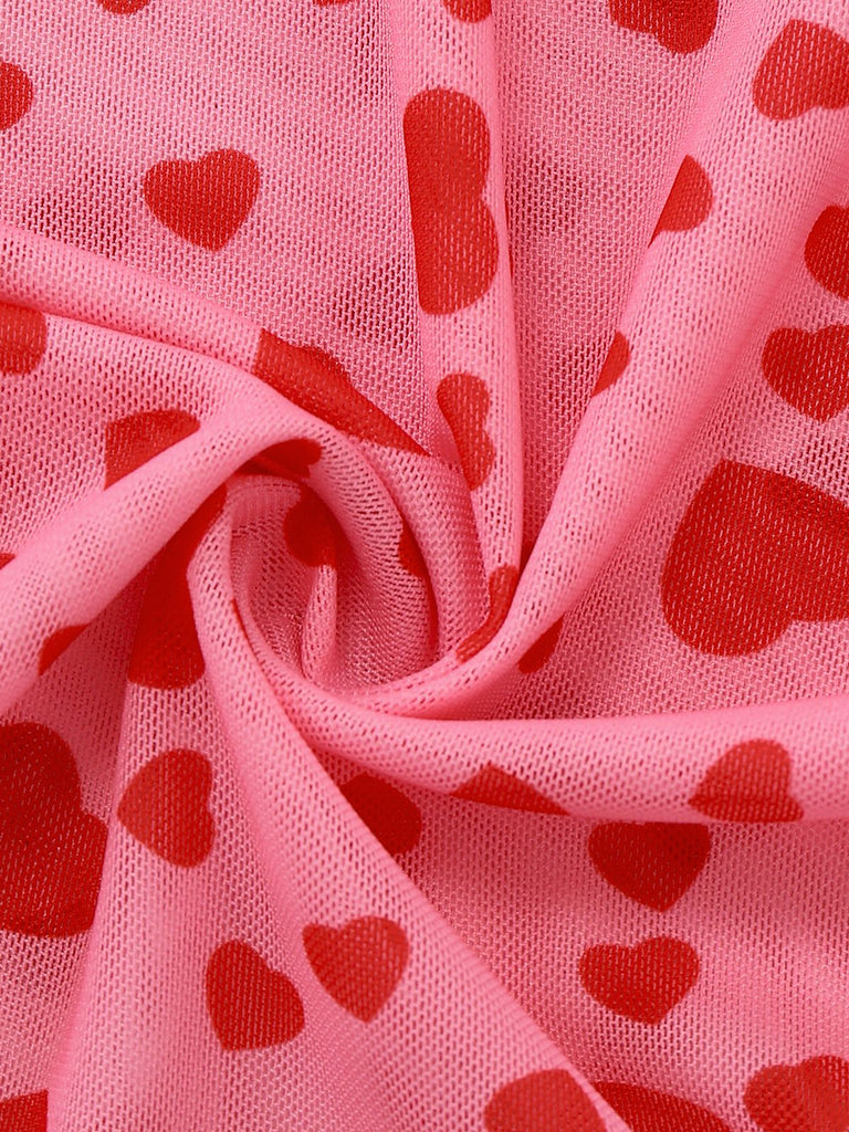 Nuisette en dentelle transparente à armatures et volants années 1980