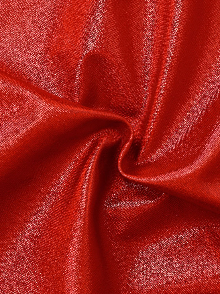 1970s Haut disco métallisé à épaules dénudées et manches courtes