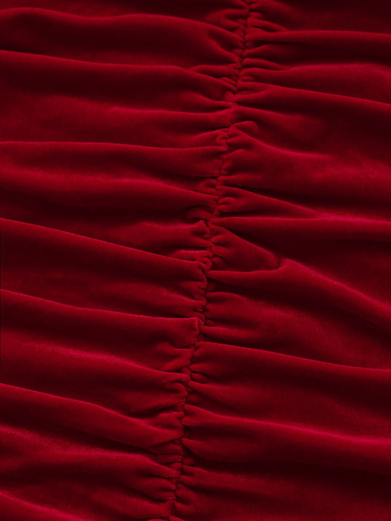 Robe courte velours corset ruché cœur 1980s