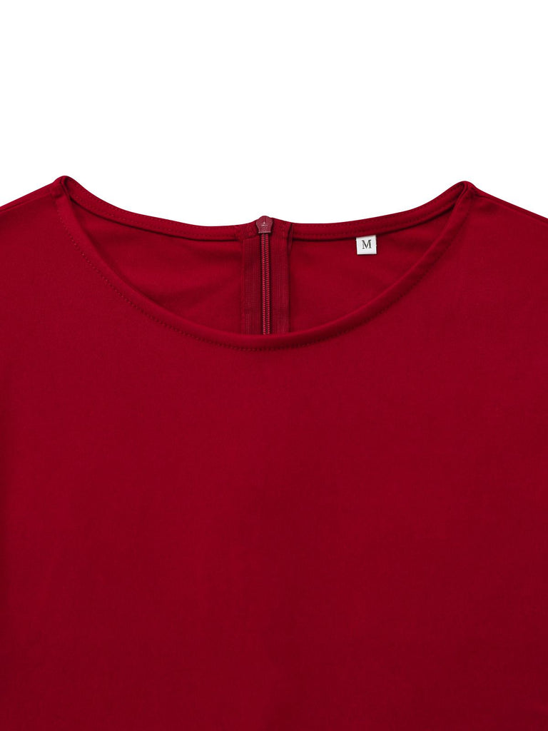 Robe À Cravate Patchwork Découpé Fleuri Année 1960