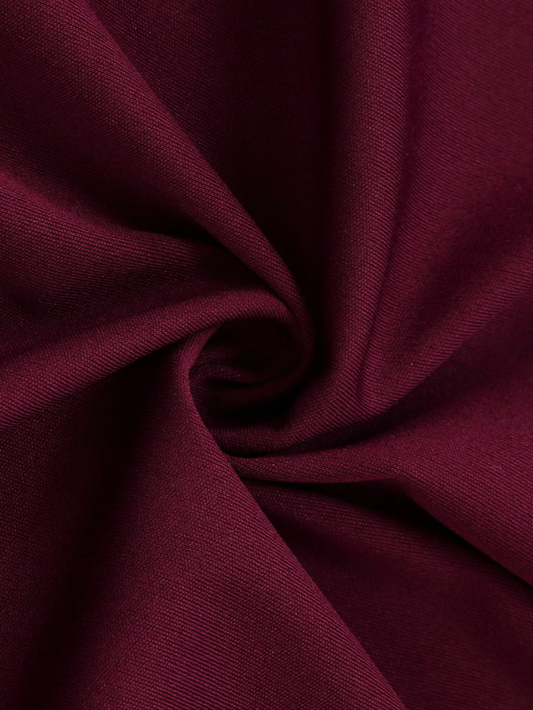 Robe plissée unie à épaules dénudées et manches cloche années 1930