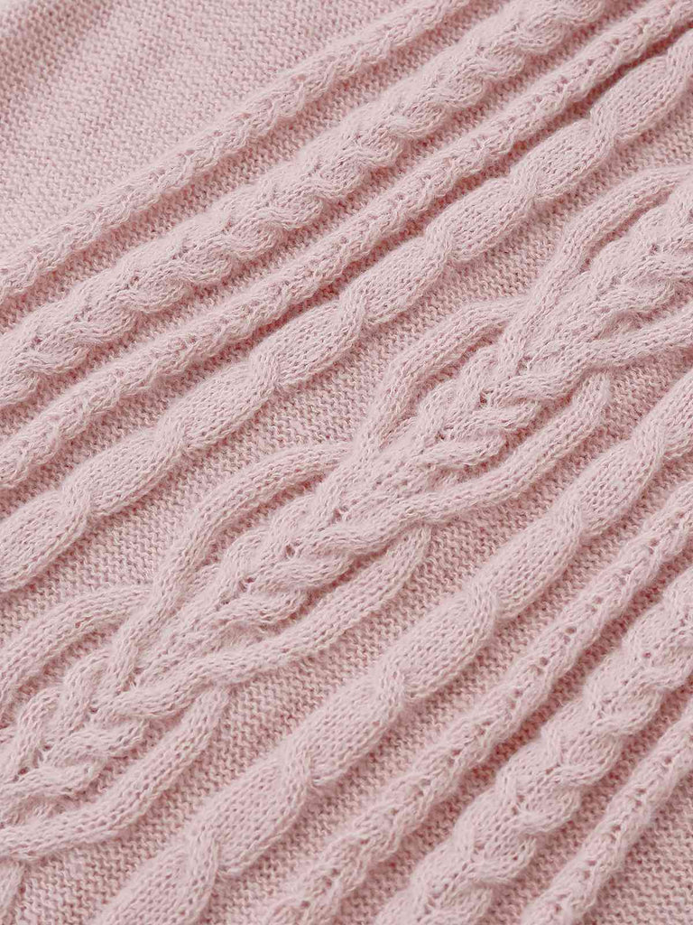 Robe pull plissée en maille torsadée unie des années 1940