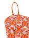 Maillot de bain orange imprimé cocotier tropical années 1960
