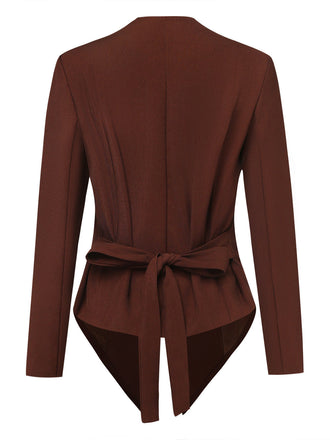 Veste blazer cintrée à boutons et revers tailleur années 1950 - 2
