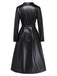 Trench-coat noir en similicuir avec ceinture années 1960 - 2