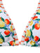 Ensemble bikini triangle blanc bretelles agrumes 1960s