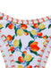 Ensemble bikini triangle blanc bretelles agrumes 1960s
