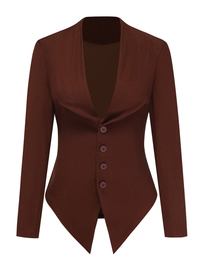Veste blazer cintrée à boutons et revers tailleur années 1950 - 1