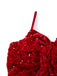 Ensemble robe rouge à paillettes torsadées Noël années 1960